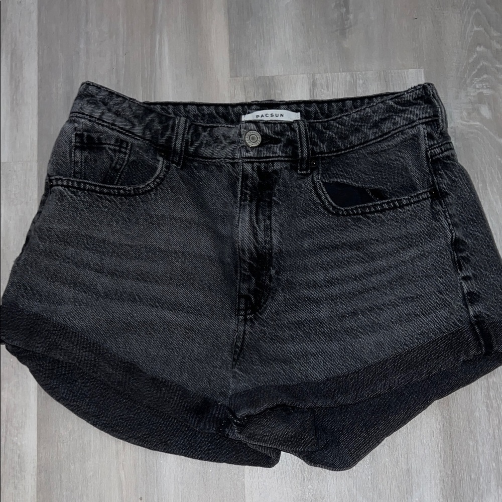 PacSun Black High-Rise Denim Shorts